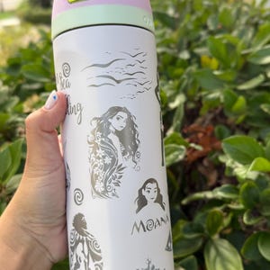 Custom Owala 24/32/40oz Water Bottle – Laser Engraved Disney Design – Moana Inspired Tumbler image 4