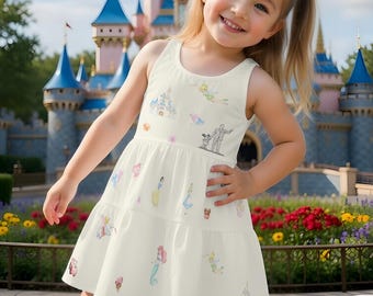 Vestido de tirantes Magic AthleticTwirlie, Princesa Castillo Mágico Mickey Alicia Dumbo TennisTwirlie Vestido de tirantes, Conjunto