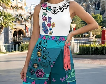 Halloween Mirabel Madrigal Cosplay Costume Wrap Skort Dress, Encanto Dress, Mirabel Madrigal Encanto Women Dress, Encanto Costume Skirt