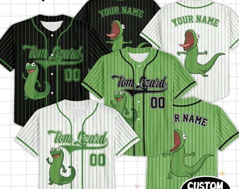 Custom   Pixar Movie Hoppers Tom Lizard Simple, Custom Name Tom Lizard Portrait Kid Adult Jersey, Gift For Baseball Fan   Matching