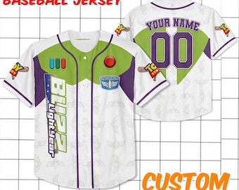 Custom   Toy Story Buzz Lightyear Baseball, Custom Kids, Youth, Adult   Baseball Jersey Outfits Cute Pixar Toy Story Gift For Fan