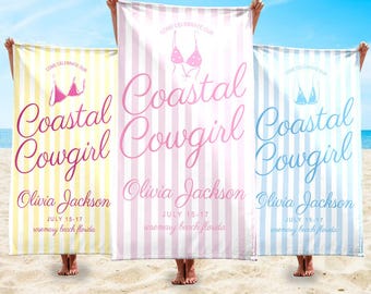Custom Bachelorette Towels, Last Toast on The Coast Beach Towel, Beach Bachelorette Party Gifts, Personalized Bachelorette Party Favors