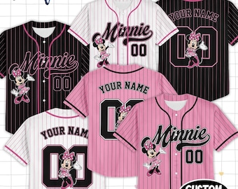 Custom   Minnie Special Simple Baseball Collection, Baseball Jersey Collection Choose Style Jersey  land Birthday Gift