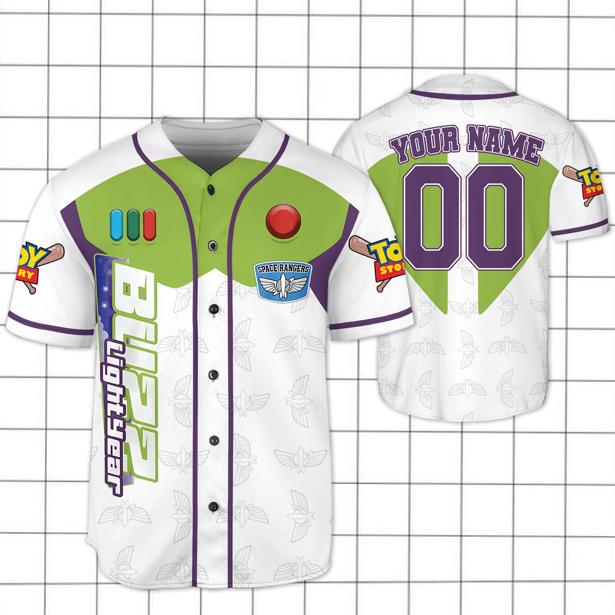 Discover Custom Disney Toy Story Buzz Lightyear Baseball Jersey, Custom Kids, Youth, Adult Disney Baseball Jersey Outfits Cute Pixar Toy Story Gift For Fan