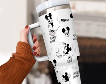 Personalized Disney Mickey Mouse 40 oz Tumbler, Custom Laser Engraved Tumbler with Name and Logo, Christmas Gift for Him or Her