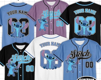 Custom   Lilo and Stitch No Strip Baseball Jersey, Personalized Stitch   Birthday Gift, Gift for Baseball Fans, Kids   Outfit