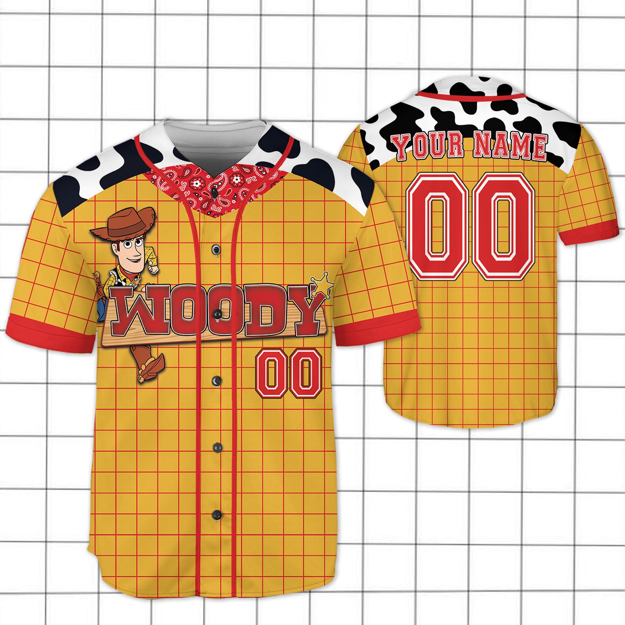 Discover Custom Disney Toy Story Woody Baseball Jersey, Custom Kid Youth Adult Disney Jersey Vintage Baseball Jersey Disneyworld Trip, Gift for Disney Fans