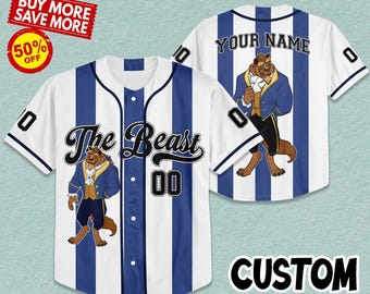 Custom The Beast Baseball Jersey, Personalized   Beauty and the Beast Jersey Shirt, Magic Kingdom Outfit,   Family Gift