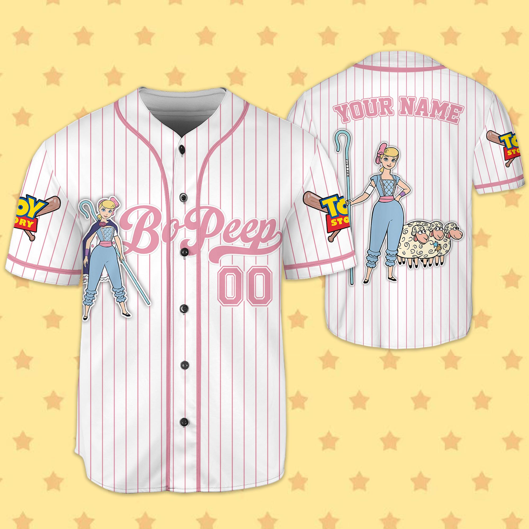 Discover Custom Disney Toy Story Bo Peep Baseball Jersey, Kids, Youth, Adult Disney Baseball Jersey Team Outfit Pixar Toy Story Gift For Fan