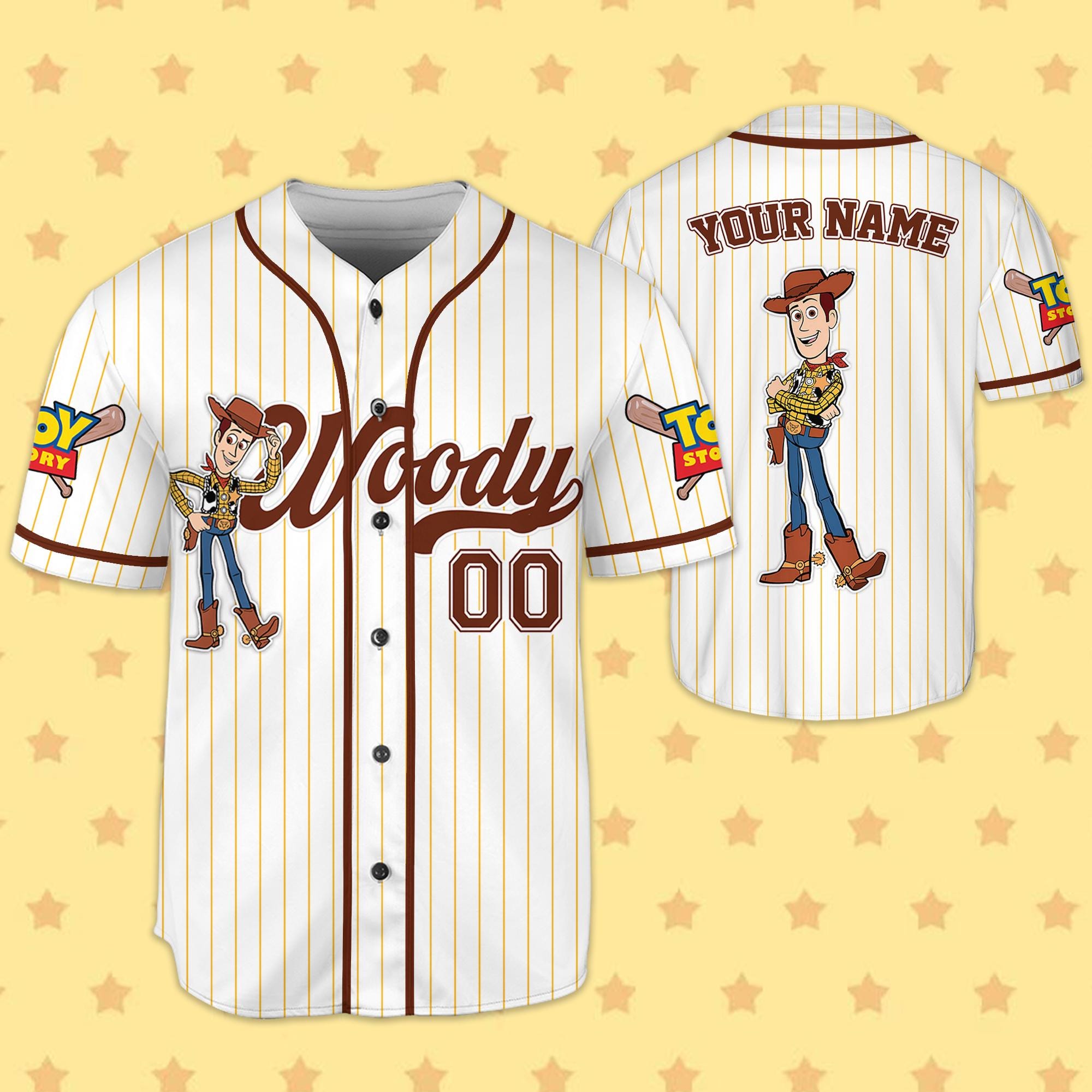 Discover Custom Disney Toy Story Woody Baseball Jersey, Kid Youth Adult Disney Jersey Vintage Baseball Jersey Disneyworld Trip, Gift for Disney Fans
