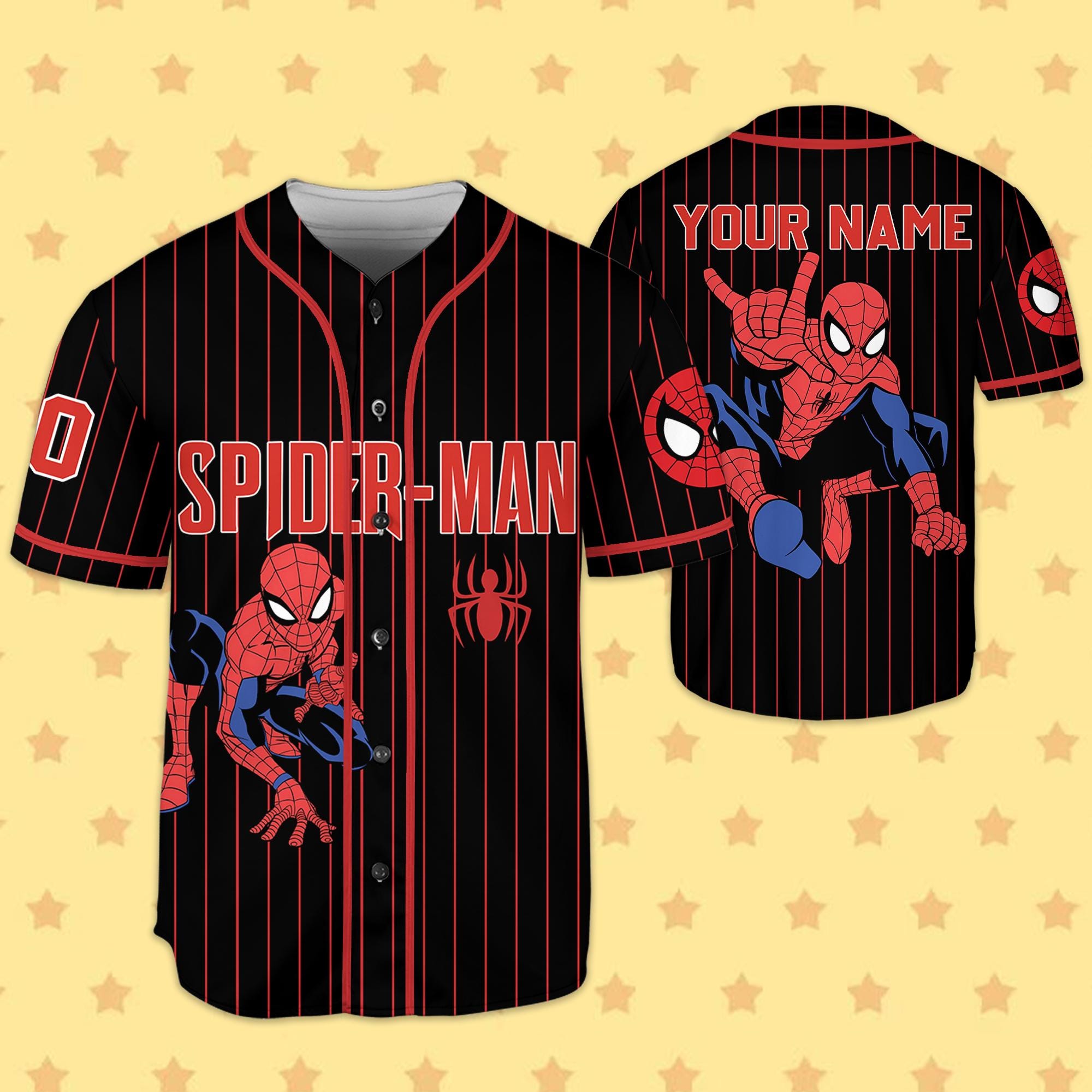 Discover Custom Spider-Man Baseball Jersey Shirt for Kids and Adults, Superhero Birthday Outfit, Personalized Name Number Shirt