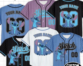 Custom   Lilo and Stitch Baseball Jersey, Personalized Stitch Shirt,   Birthday Gift, Gift for Baseball Fans, Kids   Outfit