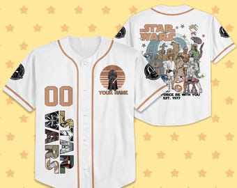 Custom Jersey Star War Baseball Jersey, Birthday Baseball Outfit, Choose Style, Gift for Star Wars Fans, Disneyland Jersey