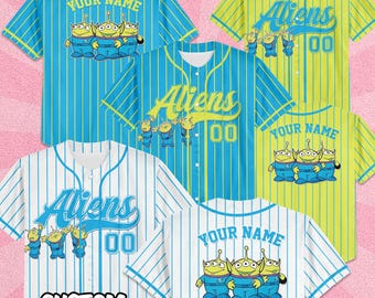 Custom Princess Aliens Toy Story Choose Style Baseball Jersey, Toy Story Kids Jersey, Personalized Baseball Jersey, Superhero Group Shirt