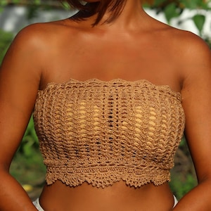 Crochet sparkly tube top