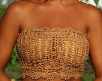 Crochet sparkly tube top