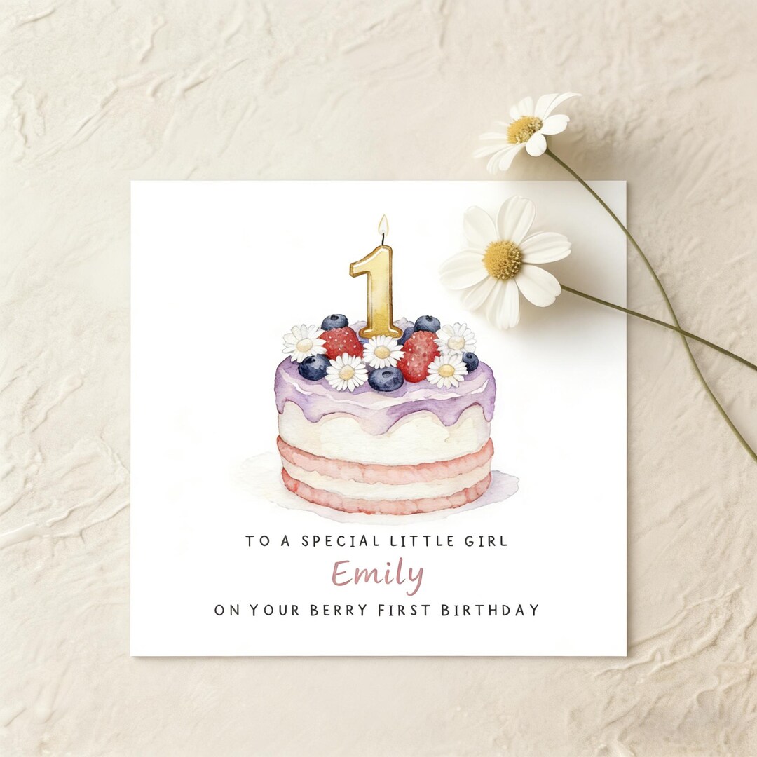 Personalized First Birthday Card, Little Baby Birthday Card, Custom ...