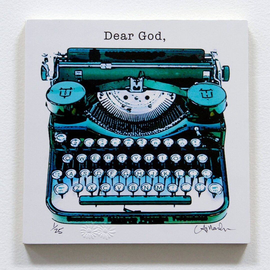 Vintage Typewriter Art on Wood dear God, - Etsy