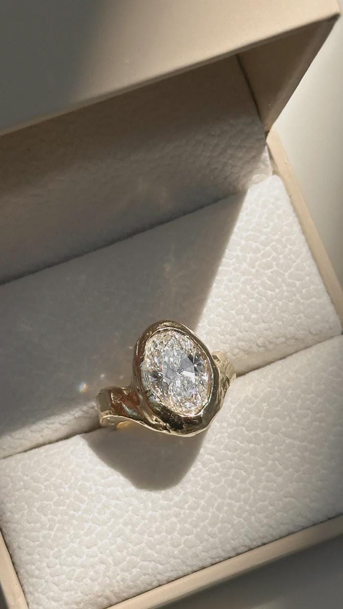 Handmade Raw Diamond Ring