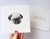 pug greetings  card