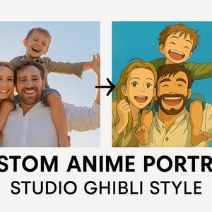 Custom Anime Portrait | Studio Ghibli Style & Other Anime Styles | Personalized Digital Art from Your Photo