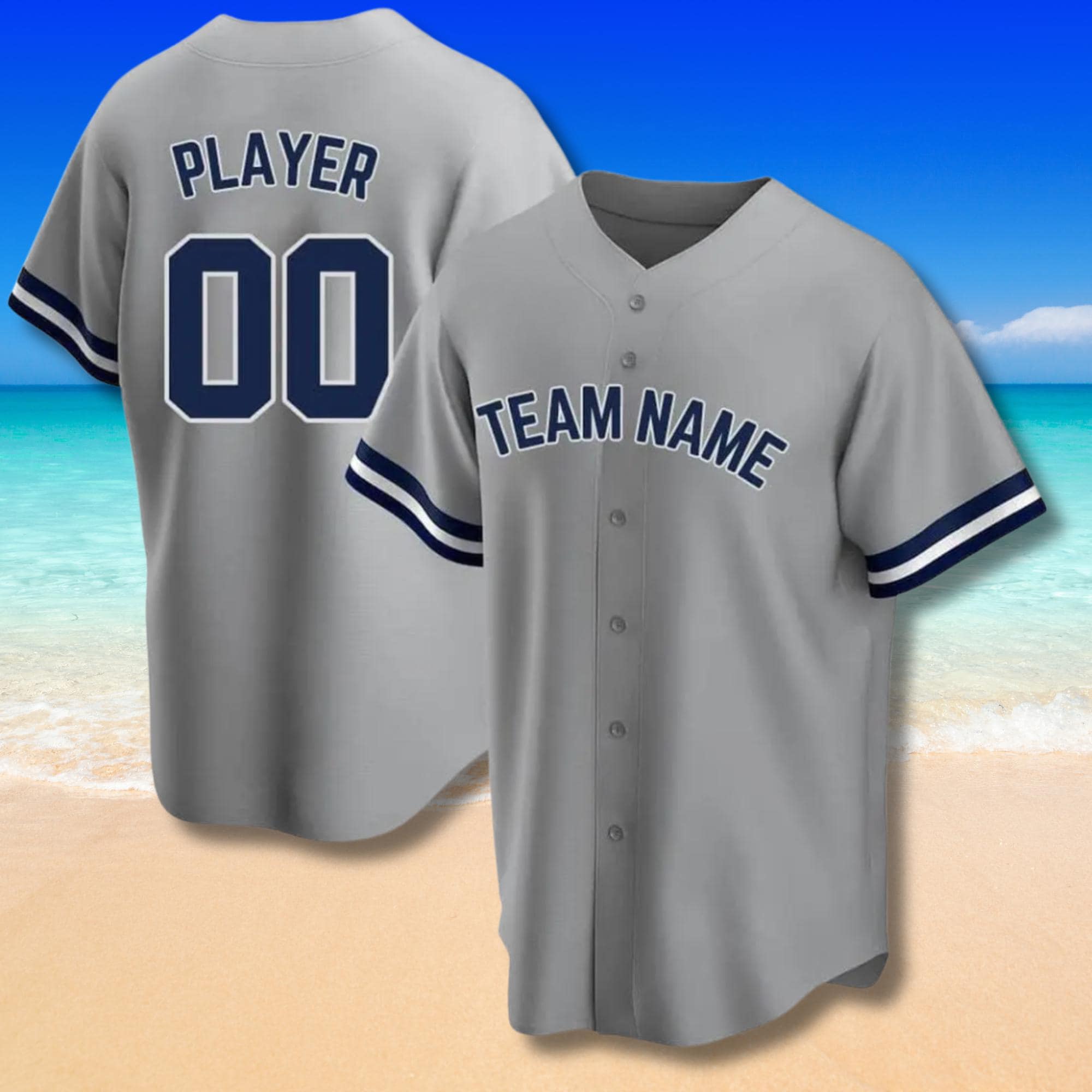 Discover Personalized Pinstripe Baseball Jersey Shirt Custom Team Name & Number Unisex Button Up White or Black Vintage Sports Uniform Gift