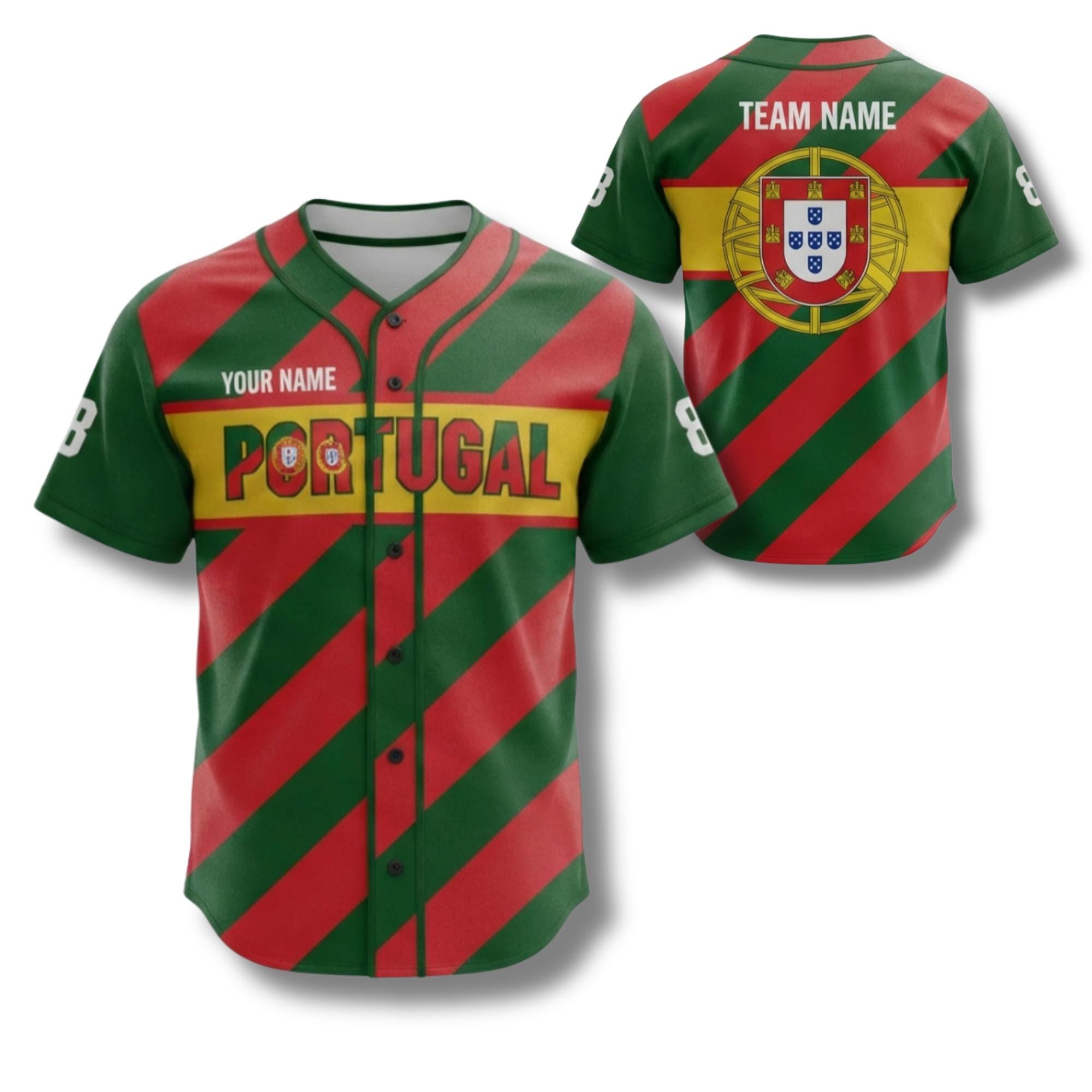Discover Custom Portugal Baseball Jersey Personalized Name Number Team Shirt
