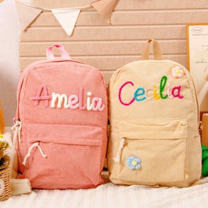Personalized Kid Embroidery Name BackPack, Toddler School Bag, Back To School, Bag With Name, School Bag for Kids, Birthday Gift For Girl