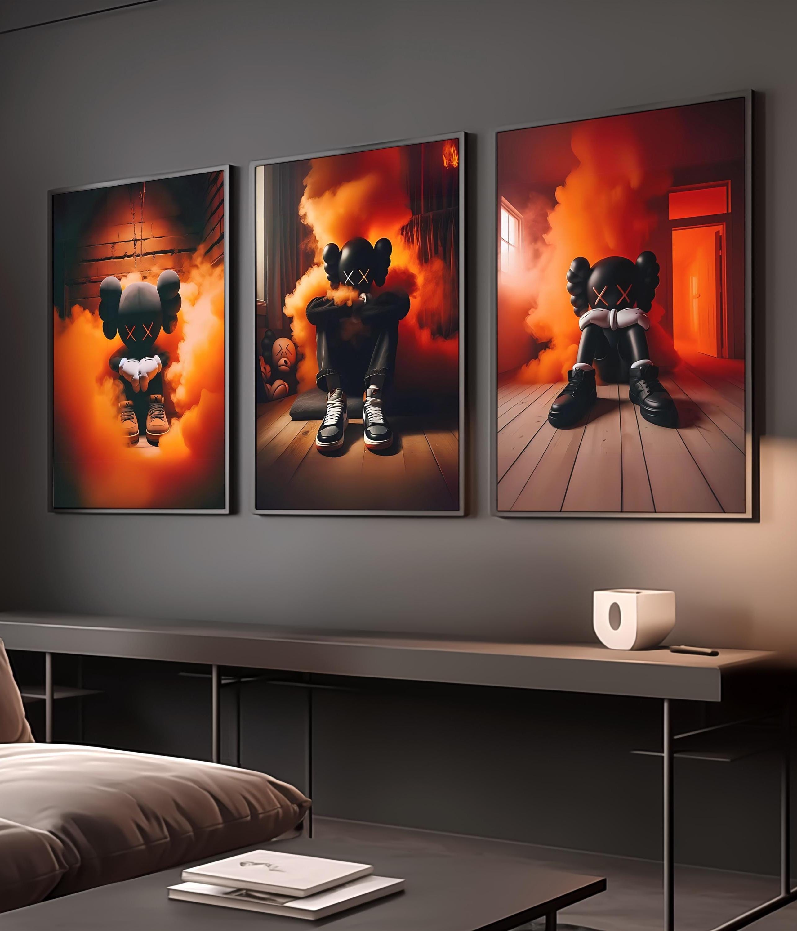 Hypebeast KAWS Poster, Man room decor Hypebeast Wall Art and Minimalist Kaws affiche- Perfect Digital Download Gift for Art & Sneaker Lovers