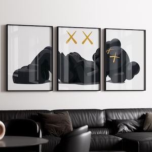 Hypebeast KAWS Poster, Mann Raumdekor Hypebeast Wandkunst und minimalistische Kaws affiche - Perfektes digitales Geschenk für Kunst- und Sneakerliebhaber
