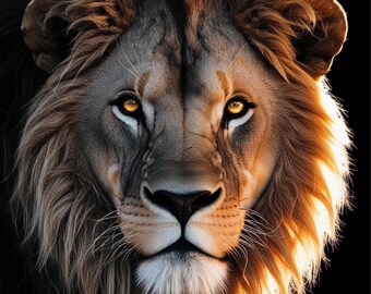 Majestic Lion Wall Art - Modern Animal Poster