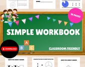 Busy Book Printable Preschool Worksheets Digital Download Toddler Printable Addition and Math Worksheets Kids Activity Alphabet Tracing