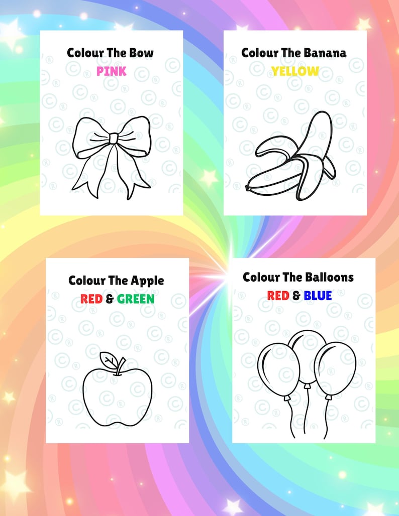 Busy Book Printable Easy Coloring Worksheets PDF for Kids Preschool ...