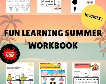 Libro degli impegni stampabile per bambini, fogli di lavoro per la scuola materna e l'asilo, quaderno di lavoro con personaggi dei bambini, fogli di lavoro di matematica, download digitale, attività divertenti