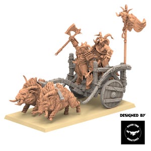 Beastmen - Chariot of war V2 - Raven Twins