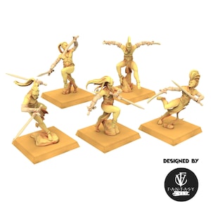Sylvan Elves - Acrobats Elves - Wooden Elves - Fantasy Cult Miniatures