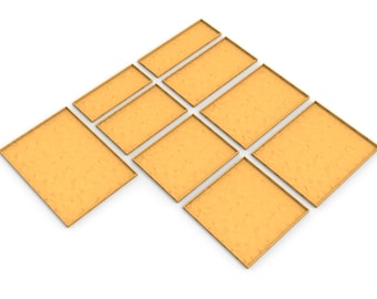 25mm - PLA Movement Tray for base square 25mm, arthurian, orc, dwarves, lost temple, beastmen, undead, sylvan
