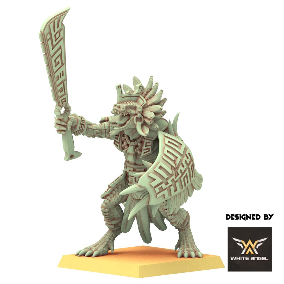 Commanding Lizard Lizardmen - Commander Lizard - White Angel Miniatures - Etsy