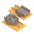 Accessories - Luggage Train - Medieval cart - Ultra-detailed 10K resin printing product logo