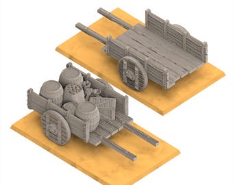 Accessoires - Bagagetrein - Middeleeuwse kar - Ultragedetailleerde 10K-harsprint