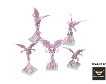 Duistere Elfen - 5 Harpijen - Slaven van de Duisternis - White Angel Miniatures