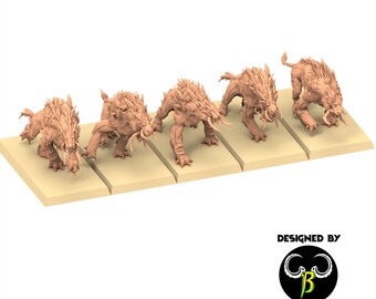 Beastmen - Katachtig beest van chaos - Gevallen Beest - ClayBeastCreation