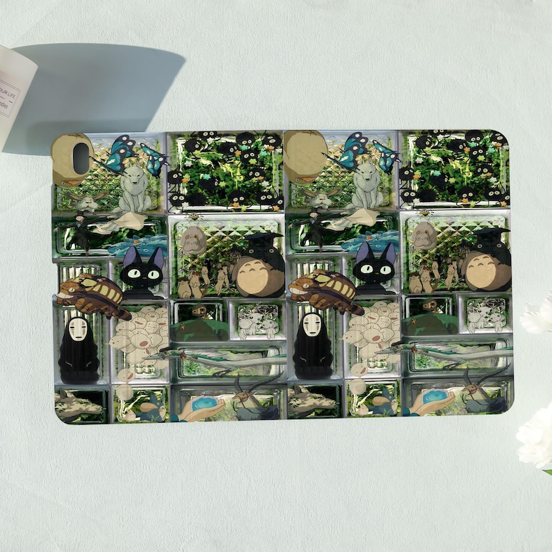 Studio Ghibli Collage iPad Case for iPad Air 7/6/5,iPad Pro,iPad Mini,iPad Case With Auto Wake/Sleep,Customized iPad Case,Gift for friend image 2