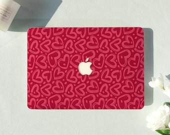 Doodle Red Hearts Macbook Air Case |Hard Laptop Case for Macbook Air 11/13/15 Pro 13/14/15/16 Cover |Laptop Sleeve,Gift for Friend