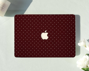 Burgundy Geometric Pattern Macbook Air Case |Hard Laptop Case for Macbook Air 11/13/15 Pro 13/14/15/16 Cover |Laptop Sleeve,Gift for Friend