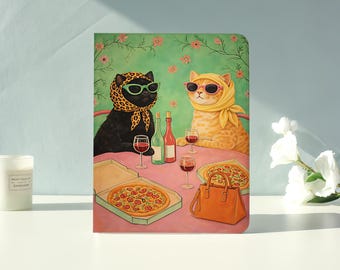 Fashion Cat Brunch iPad Case for iPad Air 7/6/5,iPad Pro,iPad Mini,iPad Case With Auto Wake/Sleep,Customized iPad Case,Gift for friend