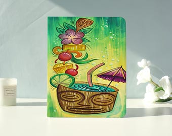 Island Floral Tiki iPad Case for iPad Air 7/6/5,iPad Pro,iPad Mini,iPad Case With Auto Wake/Sleep,Customized iPad Case,Gift for friend
