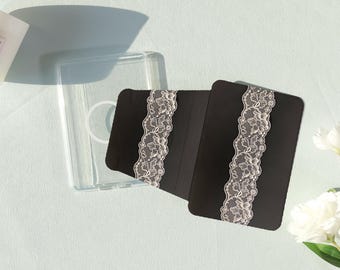 Vintage Black Lace Removable Magnetic Cover for Kindle&Paperwhite 12th/11th/10th,MagSafe Clear Black Case,Kindle Stand,Customizable Gift