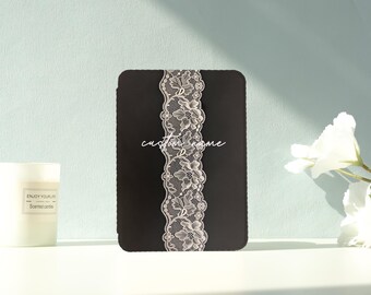 Custom Vintage Black Lace Kindle/Kobo Case - Stylish Protective Cover with Auto Wake/Sleep, Compatible with All Kindle/Kobo Models