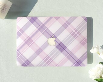 Lilac Plaid Art Macbook Air Case |Hard Laptop Case for Macbook Air 11/13/15 Pro 13/14/15/16 Cover |Laptop Sleeve,Gift for Friend